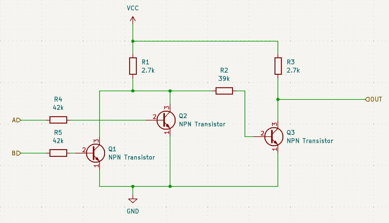 Transistor-level schematic of the OR gate