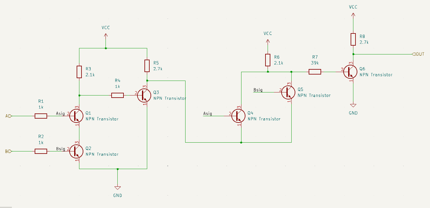 Transistor-level schematic of the XOR gate