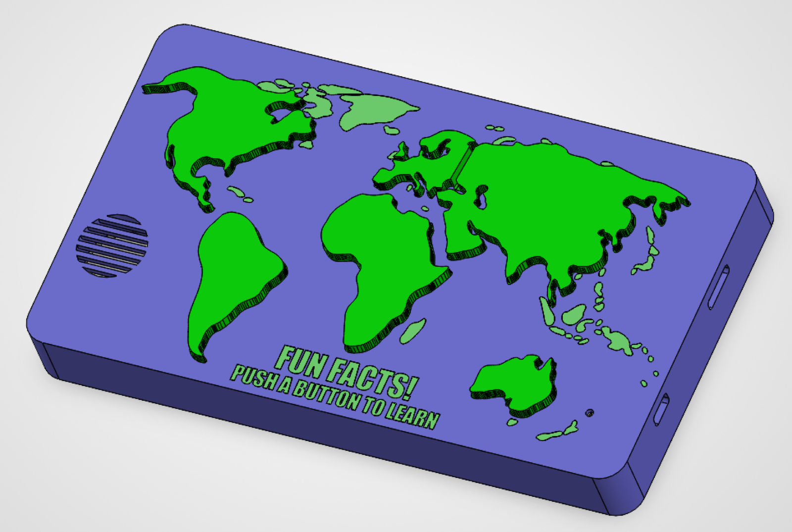 CAD render of the two-color enclosure